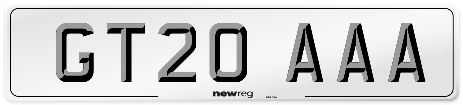 GT20 AAA Number Plate from New Reg